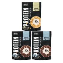 Kit 2 Crispies Choco e 1 Vanilla 180gr Crunchy Protein Vegano, Sem Glúten e Sem Açúcar GranoSquare