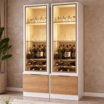 Kit 2 Cristaleiras Noble 2 Portas com LED, Espelho Reflecta e Estrutura em MDP/MDF Kit 2 Cristaleiras Noble 2 Portas com LED, Espelho Reflecta e Estrutura em MDP/MDF