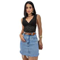 Kit 2 Cropped Blusa Blusinha Renda Bojo Feminino Atacado