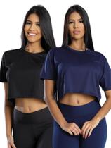 Kit 2 Cropped Dry Feminino Blusa Camiseta Academia