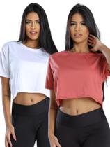 Kit 2 Cropped Dry Feminino Blusa Camiseta Academia