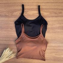 Kit 2 Cropped Feminino com Bojo Top Alcinha