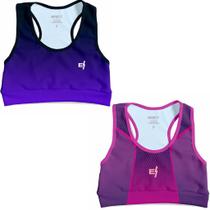 Kit 2 Cropped Feminino Para Ginástica Top Treino Moda Fitness Confortável Corrida Caminhada Estampas