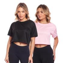 Kit 2 Cropped Manga Curta Dry Fit Básico