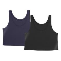 Kit 2 Cropped Regata Cavado Good Look Dry Fit Proteção Solar UV Feminino Fitness Academia Treino Blusinha Confortável
