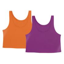 Kit 2 Cropped Regata Cavado Good Look Dry Fit Proteção Solar UV Feminino Fitness Academia Treino Blusinha Confortável