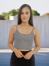 KIT 2 Croppeds Feminino Blogueira Suplex Alça Fina Moda Verão Duplo Forro Regata Modinha