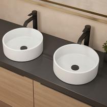 Kit 2 Cuba Casal Redonda Sobrepor Gabinete Apoio Lavatório Banheiro 35x35