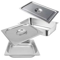 Kit 2 Cuba Gastronômica Inox Gn 1/2 100mm Com Tampa Gn 1/2