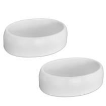 Kit 2 Cuba Pia de Apoio Sobrepor Oval 39x29 Branca Banheiro Lavabo Beltempo BT2102 Kit 2 Cuba Pia de Apoio Sobrepor Oval 39x29 Branca Banheiro Lavabo Beltempo BT2102