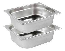 Kit 2 Cubas Gastronômicas 32,5x26,5cm Aço Inox Gn 1/2x65