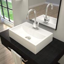 Kit 2 Cubas Q45 Torneira Luxo 1195 Metal Válvula Click 1 Polegada G Sifão Pvc Flexível Compace Branco