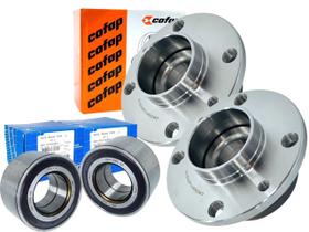 Kit 2 cubos traseiro doblo c/ abs + 2 rolamentos dianteiros