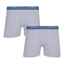 Kit 2 Cueca Boxer Plus Size Algodão Com Elastano Lupo - 00653 Tamanho:XGCor:Cinza8001