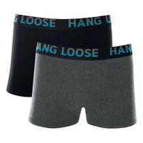 Kit 2 Cueca Hang Loose Boxer Cot Preto/Cinza