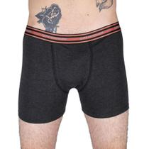 Kit 2 Cueca Lupo Boxer Algodão Com Elastano Preto/Mescla Kit 2 Cueca Lupo Boxer Algodão Com Elastano Preto/Mescla
