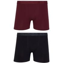 Kit 2 Cueca Masculina Boxer Algodão Elástico Conforto 784-088 Lupo Vinho