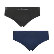 Kit 2 Cueca Selene Masculina Slip sem costura Microfibra