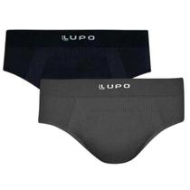 Kit 2 Cueca Slip Lupo Micomodal Sem Costura Modal Adulto Masculina Original Ref- 681