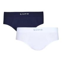 Kit 2 Cueca Slip Lupo Micomodal Sem Costura Modal Adulto Masculina Original Ref- 681