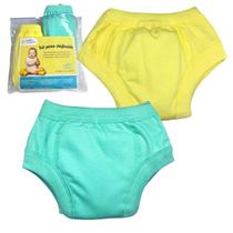 Kit 2 Cueca Treinar Bebe Criança Desfraldar Verde/Amarelo
