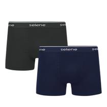Kit 2 Cuecas Adulto Boxer Selene Box Algodão Cotton Masculina