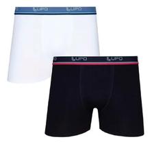 Kit 2 Cuecas Algodão Boxer Lupo 523-088 Confortável P ao GG Cós Estampado