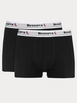 Kit 2 Cuecas Boxer Basica Reserva Preta - Cor Preto - Tamanho M/M Kit 2 Cuecas Boxer Basica Reserva Preta - Cor Preto - Tamanho M/M