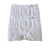 Kit 2 Cuecas Boxer Branco e Branco Tamanho P Poliéster Basic+ Kit 2 Cuecas Boxer Branco e Branco Tamanho P Poliéster Basic+