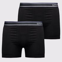 Kit 2 Cuecas Boxer Lupo Algodão com Elastano Basic Preta Kit 2 Cuecas Boxer Lupo Algodão com Elastano Basic Preta