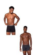 Kit 2 Cuecas Boxer Lupo Preto E Mescla Kit 2 Cuecas Boxer Lupo Preto E Mescla