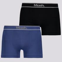 Kit 2 Cuecas Boxer Mash Sem Costura Azul e Preta Kit 2 Cuecas Boxer Mash Sem Costura Azul e Preta