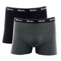 Kit 2 Cuecas Boxer Preto/Mescla Mash 110.18 Plus Size