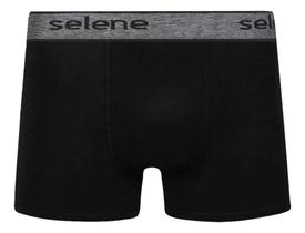 Kit 2 cuecas boxer selene algodão cotton preto mescla/preto Kit 2 cuecas boxer selene algodão cotton preto mescla/preto