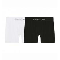 Kit 2 cuecas boxer sem costura preto e branco - hering