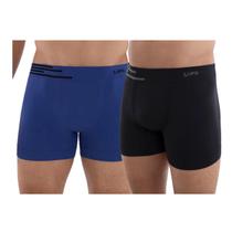 Kit 2 Cuecas Boxer Sortidos Masculina Sem Costura Em Microfibra Lupo - KT436