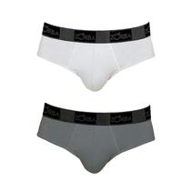 Kit 2 Cuecas Branco/Grafite Zorba 716 Slip