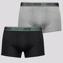 Kit 2 Cuecas Hang Loose Boxer Cot Preto e Cinza Claro