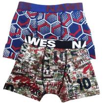 Kit 2 Cuecas Juvenil Boxer Estampada - Nawes