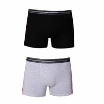 Kit 2 Cuecas Lupo Boxer Masculina Algodão Elastano Resistente Confortável Durável Respirável Poliéster