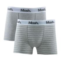 Kit 2 Cuecas Mash Infantil Boxer Cotton Listras