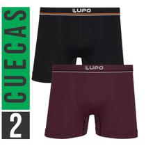 Kit 2 Cuecas Microfibra Masculino Boxer Box Original Lupo Básico Sem Costura Cores Básicas