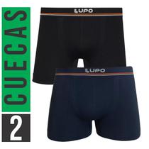 Kit 2 Cuecas Microfibra Masculino Boxer Box Original Lupo Básico Sem Costura Cores Básicas