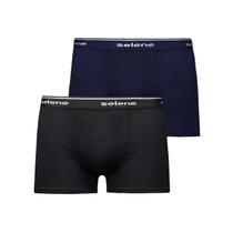 Kit 2 Cuecas Selene Boxer 95% algodao 11450 Preto/Marinho Kit 2 Cuecas Selene Boxer 95% algodao 11450 Preto/Marinho