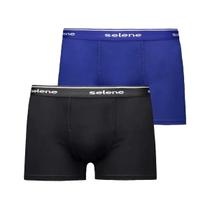 Kit 2 Cuecas Selene Boxer 95% algodao 11450 Royal/Preto Kit 2 Cuecas Selene Boxer 95% algodao 11450 Royal/Preto