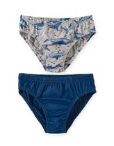 kit 2 Cuecas Slip Kids Pingo Lelê Cinza/Azul