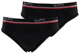 Kit 2 Cuecas Slip Lupo Preta - Masculino