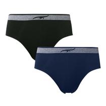 Kit 2 Cuecas Slip sem Costura Azul Preta Zee Rucci