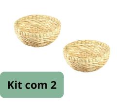 Kit 2 Cuia Palha Taboa Rustico Organizador Mesa Posta