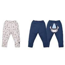 Kit 2 Culote Bebê Menino Algodão Estampado Ursinho Upi Uli